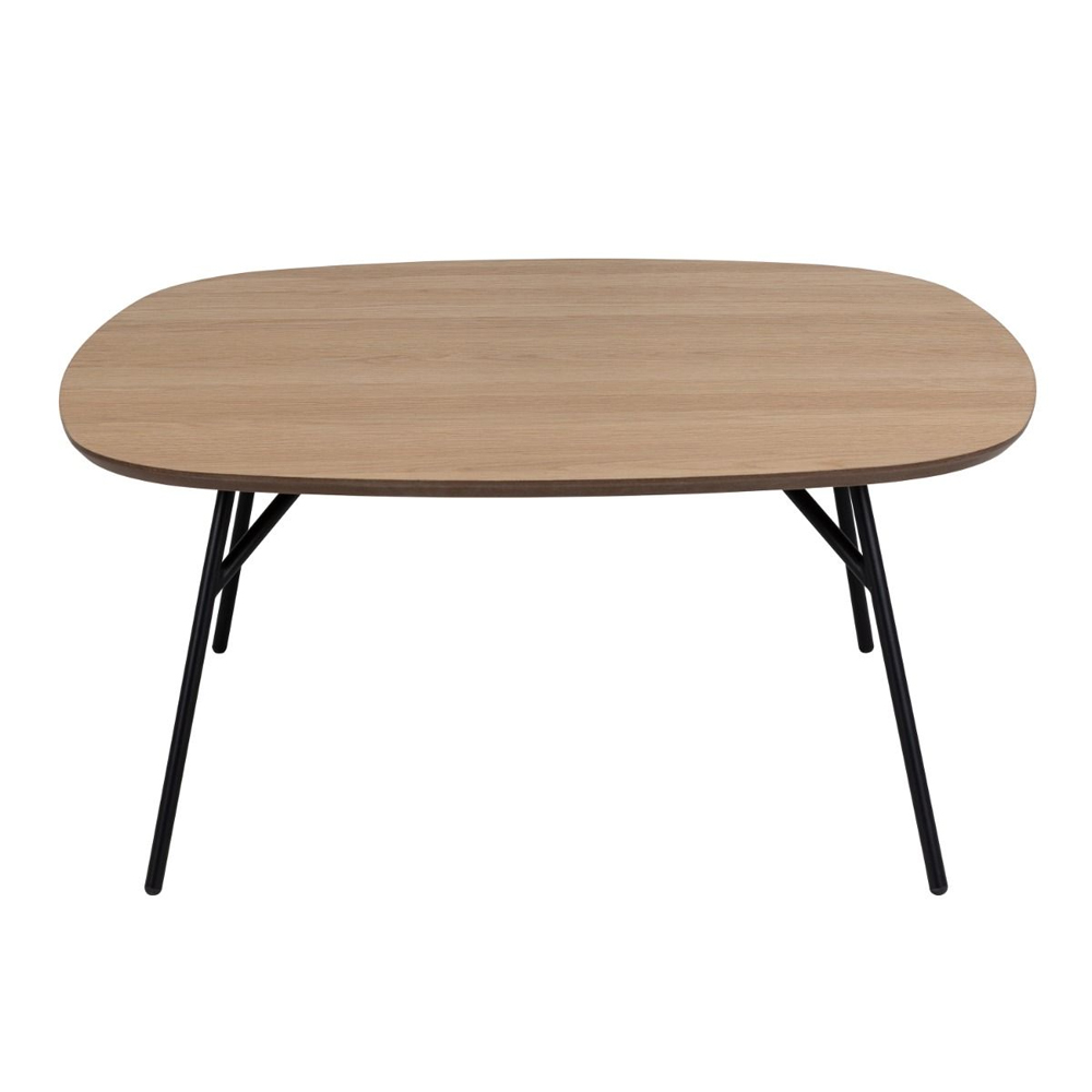 Caguas Wooden Square Coffee Table In Oak And Matt Black