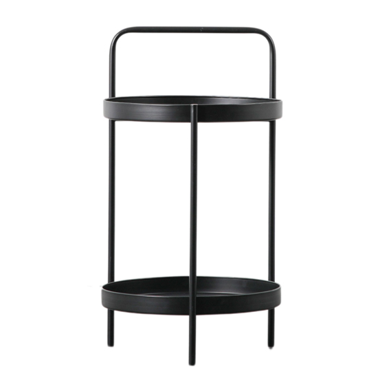Cahokia Round Metal Side Table In Black