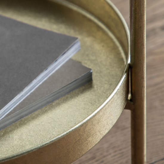 Cahokia Round Metal Side Table In Gold