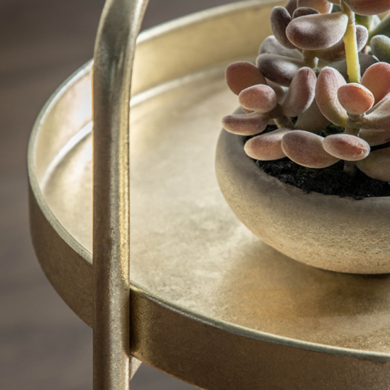 Cahokia Round Metal Side Table In Gold