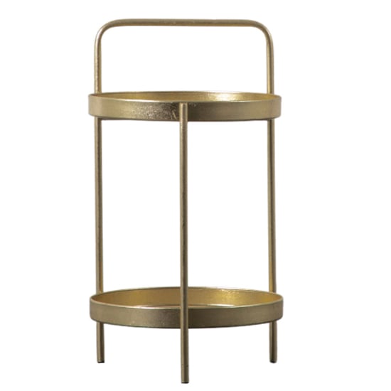 Cahokia Round Metal Side Table In Gold