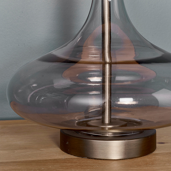 Caia Linen Dark Charcoal Shade Table Lamp In Aged Pewter_4