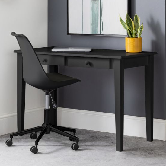 Product photograph of Cailyn Wooden Laptop Desk In Black With Edolie Black Chair from Furniture in Fashion