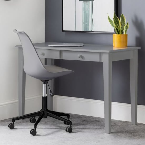Product photograph of Cailyn Wooden Laptop Desk In Grey With Edolie Grey Chair from Furniture in Fashion