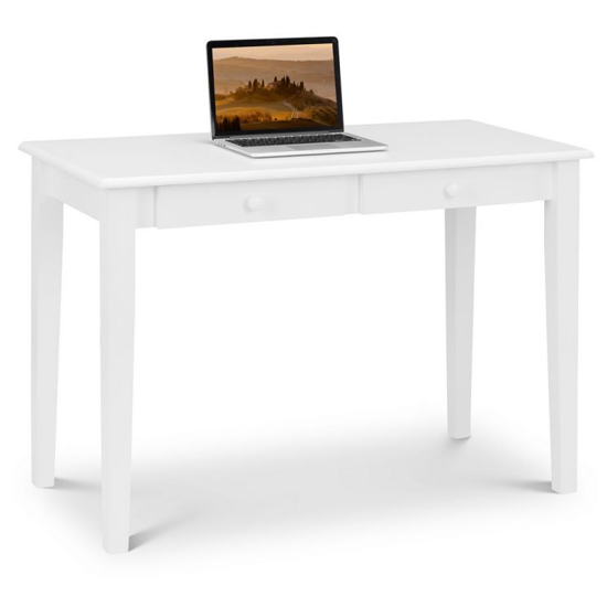 Cailyn Wooden Laptop Desk In White With Edolie White Chair