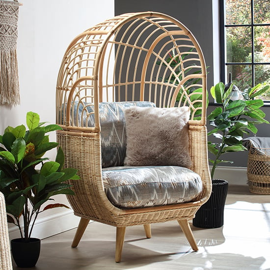 Photo of Cainta rattan armchair with alpine seat cushion