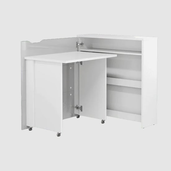 Product photograph of Cairo Convertible High Gloss Computer Desk Left In White from Furniture in Fashion