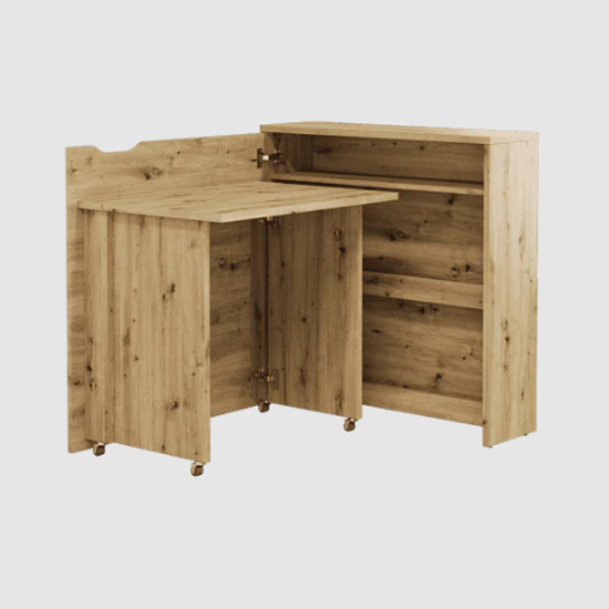 Read more about Cairo convertible wooden computer desk left in artisan oak