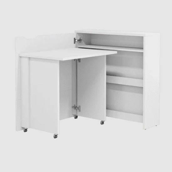 Read more about Cairo convertible wooden computer desk left in matt white