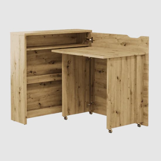 Read more about Cairo convertible wooden computer desk right in artisan oak