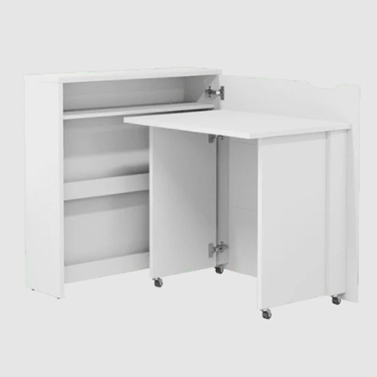 Read more about Cairo convertible wooden computer desk right in matt white