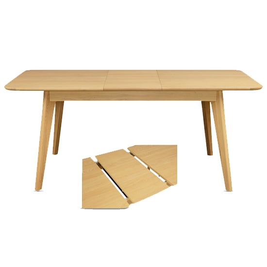 Product photograph of Cairo Extending Wooden Dining Table In Natural Oak from Furniture in Fashion