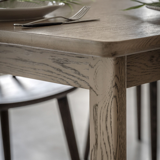 Cairo Extending Wooden Dining Table In Smoked Oak