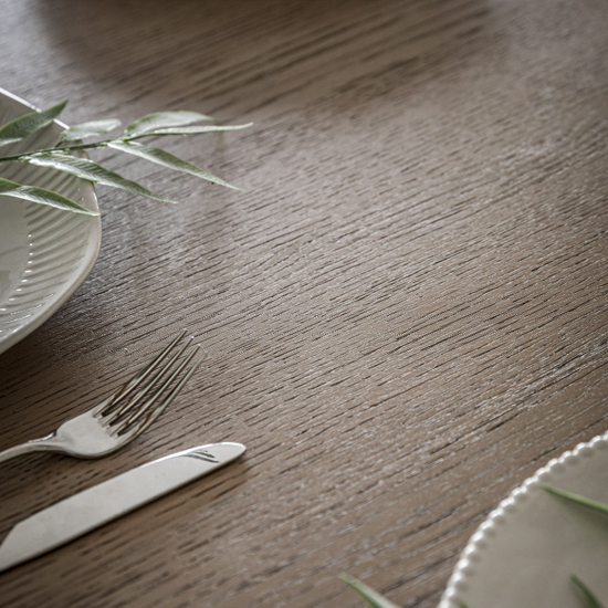 Cairo Extending Wooden Dining Table In Smoked Oak