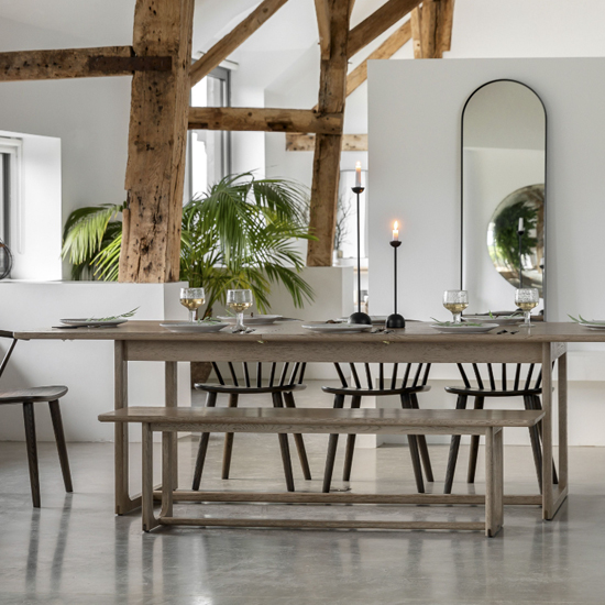 Cairo Extending Wooden Dining Table In Smoked Oak