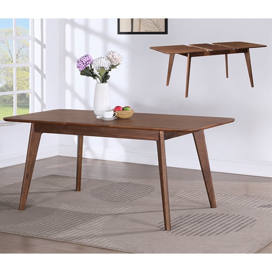 Product photograph of Cairo Extending Wooden Dining Table In Walnut from Furniture in Fashion
