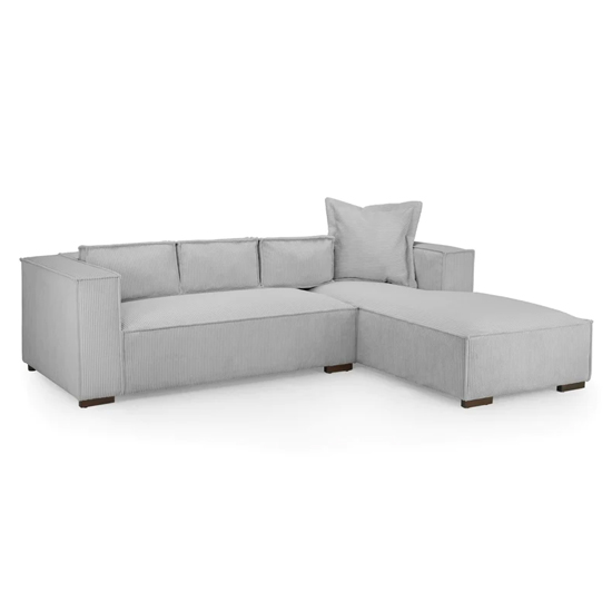 Cairo Fabric Corner Sofa Right Hand In Grey Furniture in Fashion