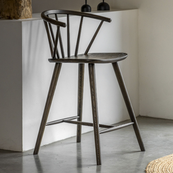Cairo Mocha Wooden Bar Stools In Pair