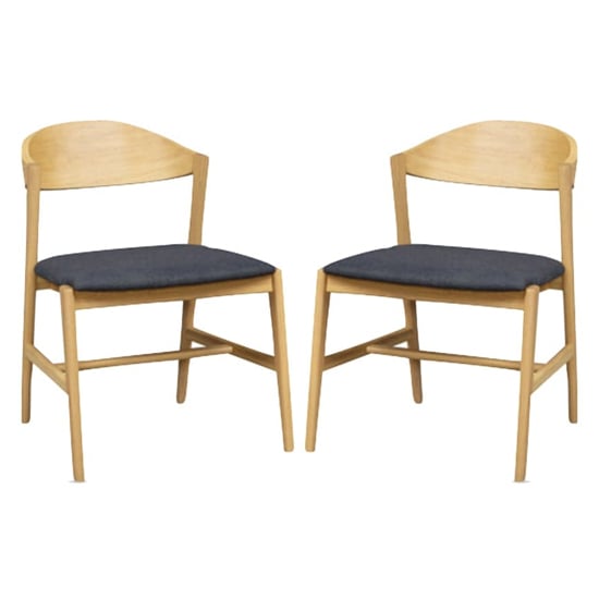 Read more about Cairo natural oak wooden dining chairs in pair