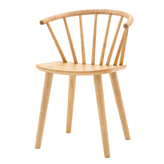 Cairo Natural Wooden Dining Chairs In Pair