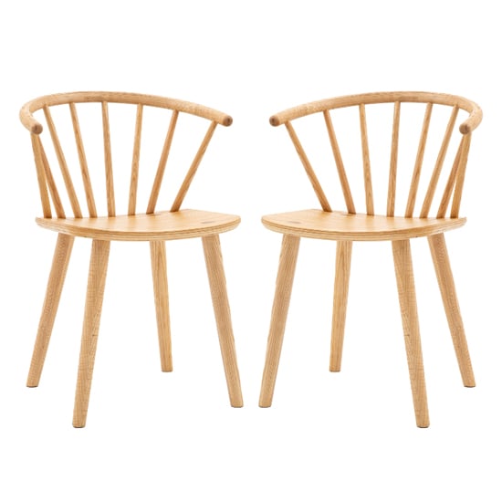 Product photograph of Cairo Natural Wooden Dining Chairs In Pair from Furniture in Fashion