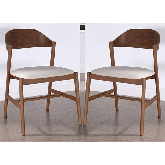 Read more about Cairo walnut wooden dining chairs in pair