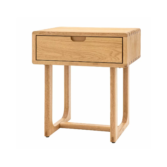 Cairo Wooden Bedside Cabinet With 1 Drawer In Natural