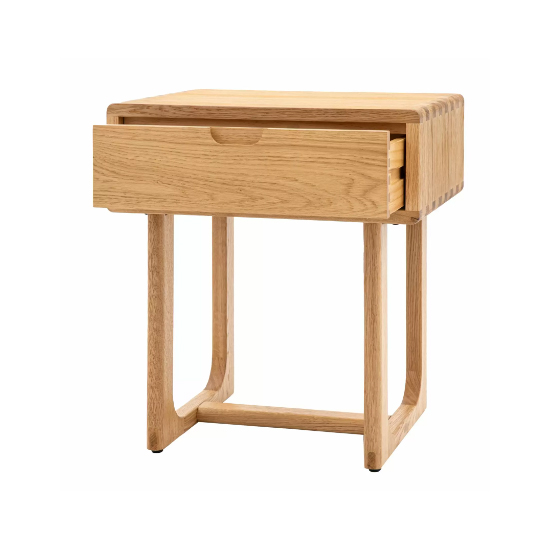 Cairo Wooden Bedside Cabinet With 1 Drawer In Natural