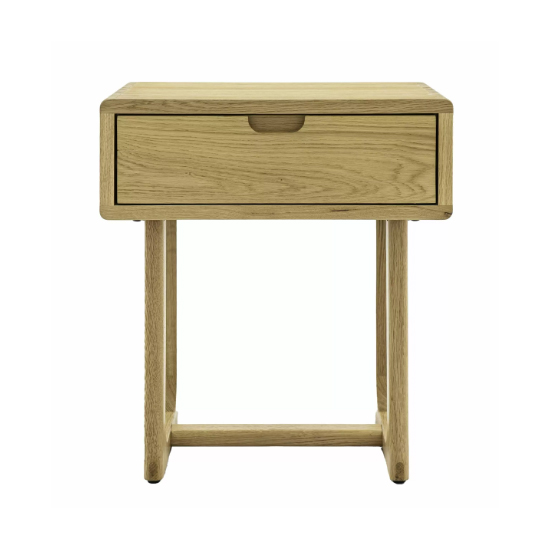 Cairo Wooden Bedside Cabinet With 1 Drawer In Natural