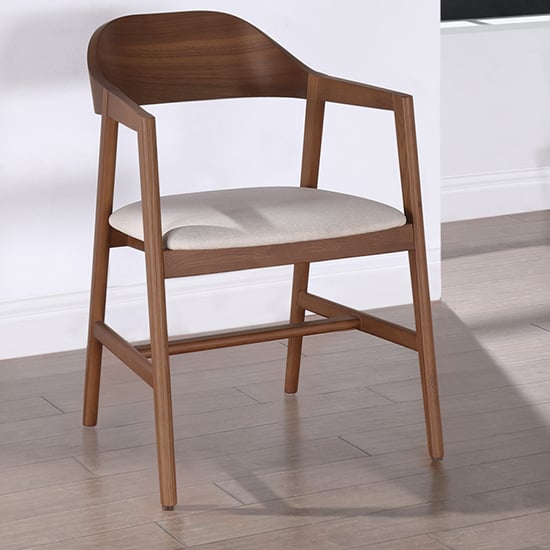 Product photograph of Cairo Wooden Carver Dining Chair In Walnut from Furniture in Fashion