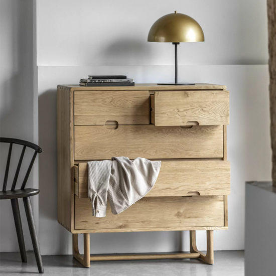 Cairo Wooden Chest Of 5 Drawers In Natural