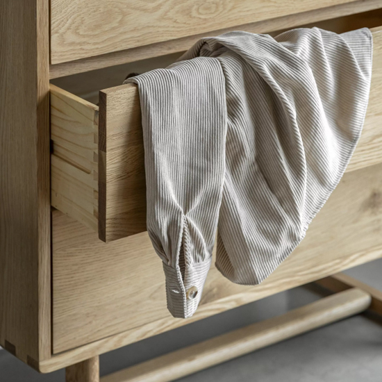 Cairo Wooden Chest Of 5 Drawers In Natural