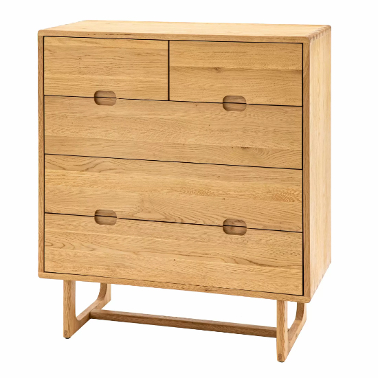 Cairo Wooden Chest Of 5 Drawers In Natural