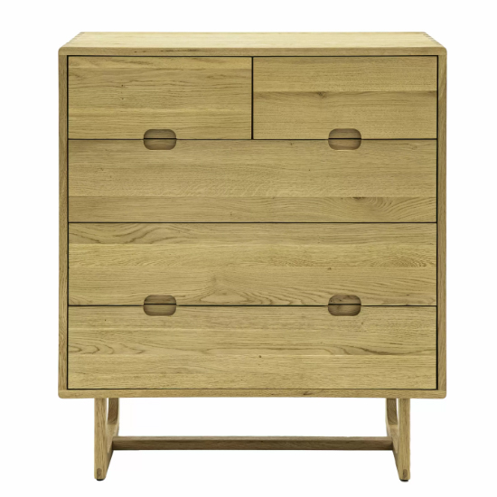 Cairo Wooden Chest Of 5 Drawers In Natural