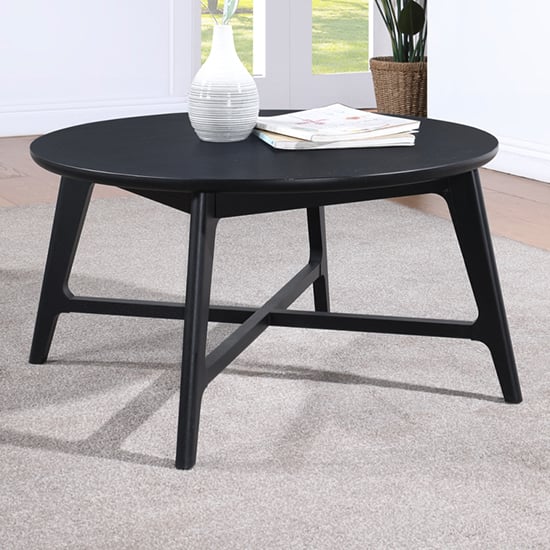 Cairo Wooden Coffee Table Round In Black
