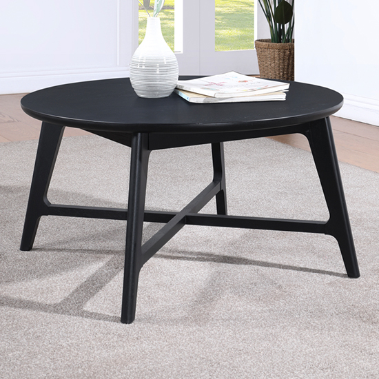 Read more about Cairo wooden coffee table round in black