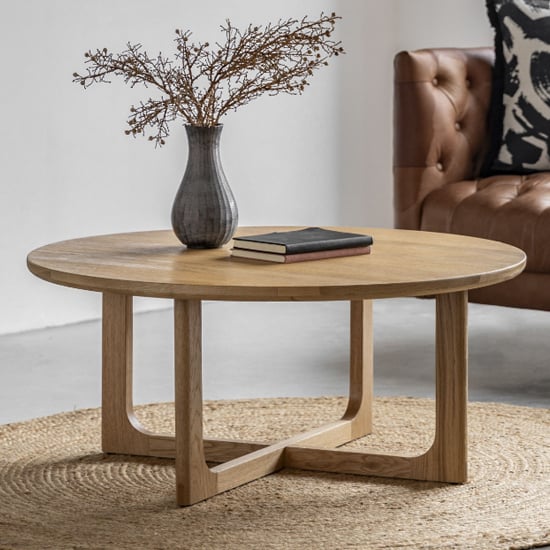 Product photograph of Cairo Wooden Coffee Table Round In Natural from Furniture in Fashion