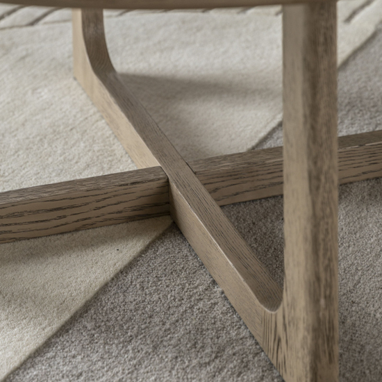 Cairo Wooden Coffee Table Round In Smoked Oak
