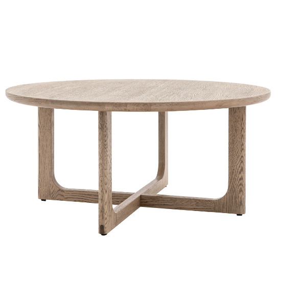 Cairo Wooden Coffee Table Round In Smoked Oak
