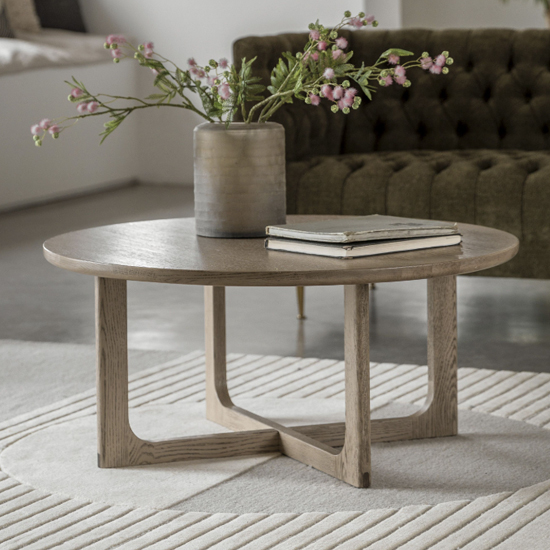 Read more about Cairo wooden coffee table round in smoked oak