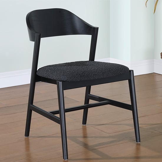 Cairo Wooden Dining Chair In Black