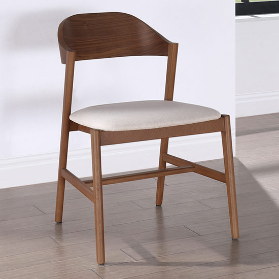 Product photograph of Cairo Wooden Dining Chair In Walnut from Furniture in Fashion