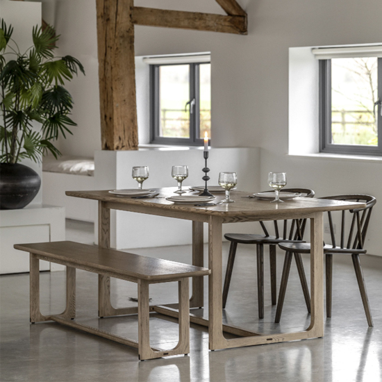 Cairo Wooden Dining Table Rectangular In Smoked Oak