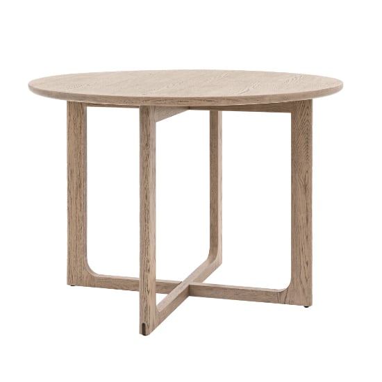 Product photograph of Cairo Wooden Dining Table Round In Smoked Oak from Furniture in Fashion