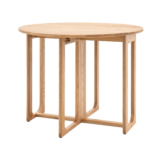 Cairo Wooden Folding Dining Table Round In Natural