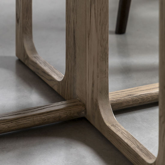 Cairo Wooden Folding Dining Table Round In Smoked Oak