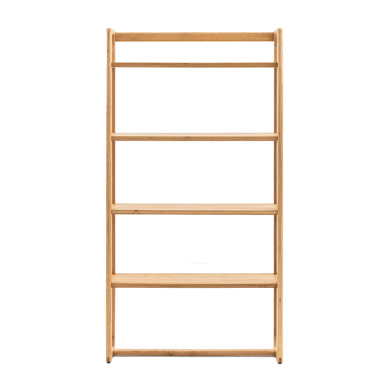 Cairo Wooden Open Display Unit With 4 Shelves In Natural