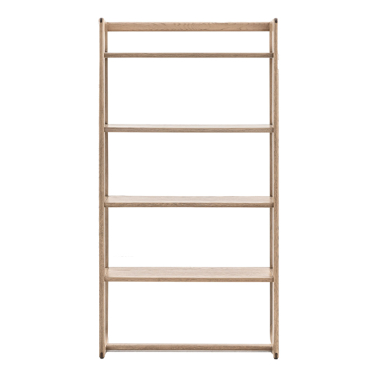 Cairo Wooden Open Display Unit With 4 Shelves In Smoked Oak