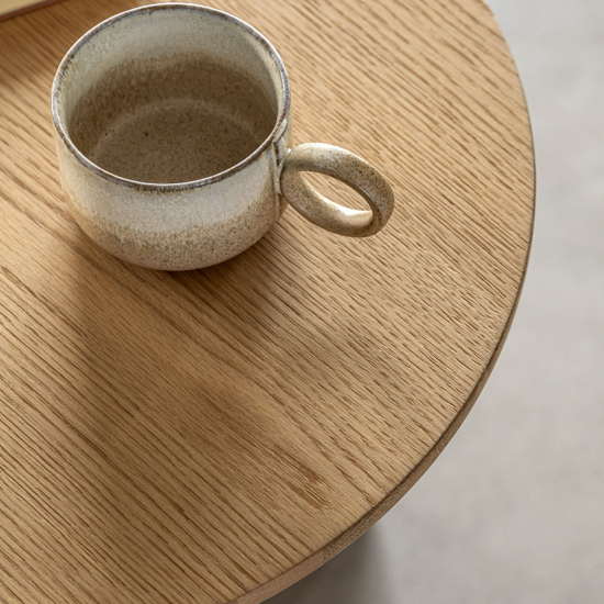 Cairo Wooden Side Table Round In Natural