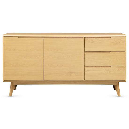 Cairo Wooden Sideboard With 2 Doors 3 Drawers In Natural Oak